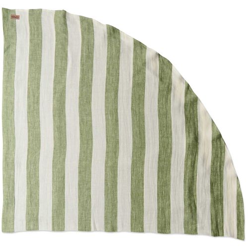 Kip&Co Moss Stripe Tablecloth Round